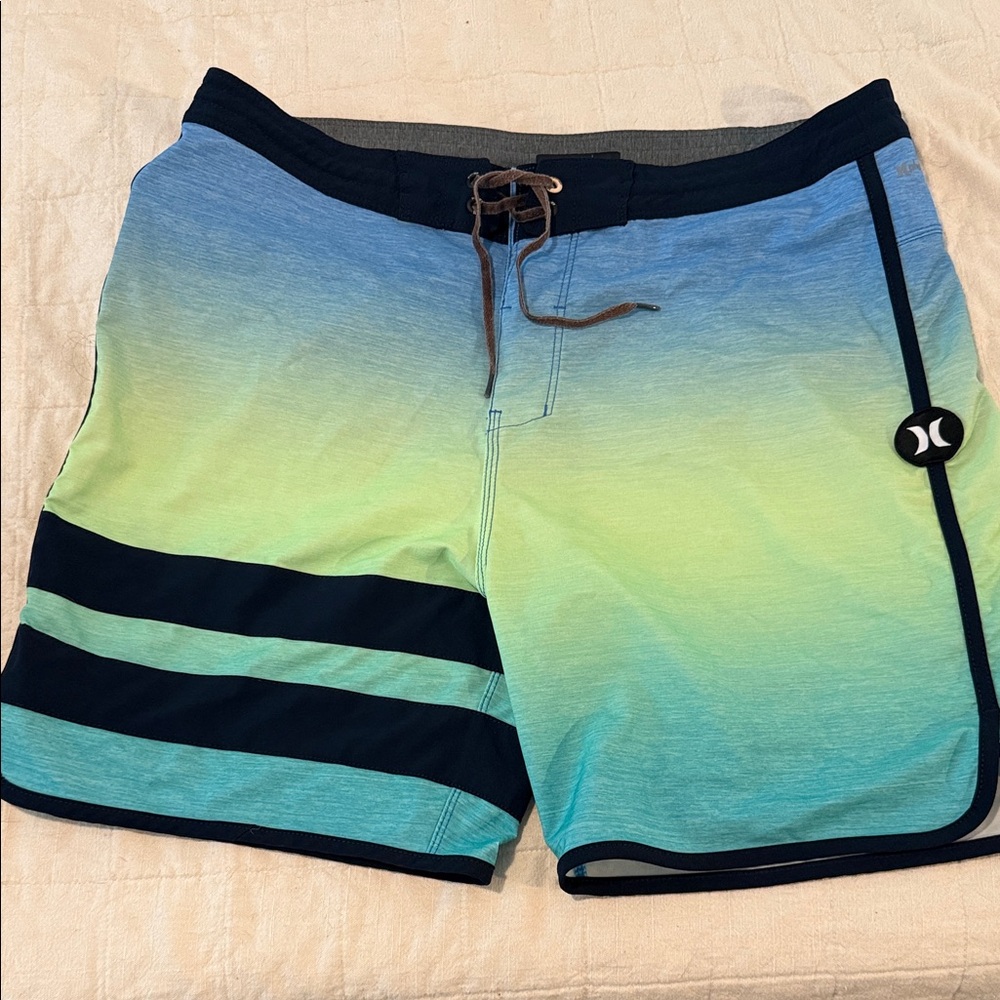Hurley Gradient Blue and Yellow Board Shorts